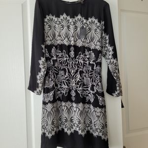 BCBGmaxazria black and white short long sleeved dress